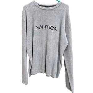 Vintage Nautica spellout gray Size XL Sweater sweatshirt